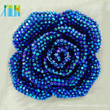 2015 popular buckles bright metallic plating blue resin flower